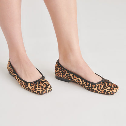 ANISA BALLET FLATS DK LEOPARD CALF HAIR