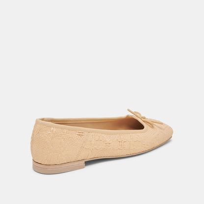 ANISA BALLET FLATS LT NATURAL WOVEN RAFFIA