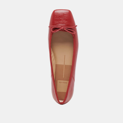 ANISA BALLET FLATS RED CRINKLE PATENT