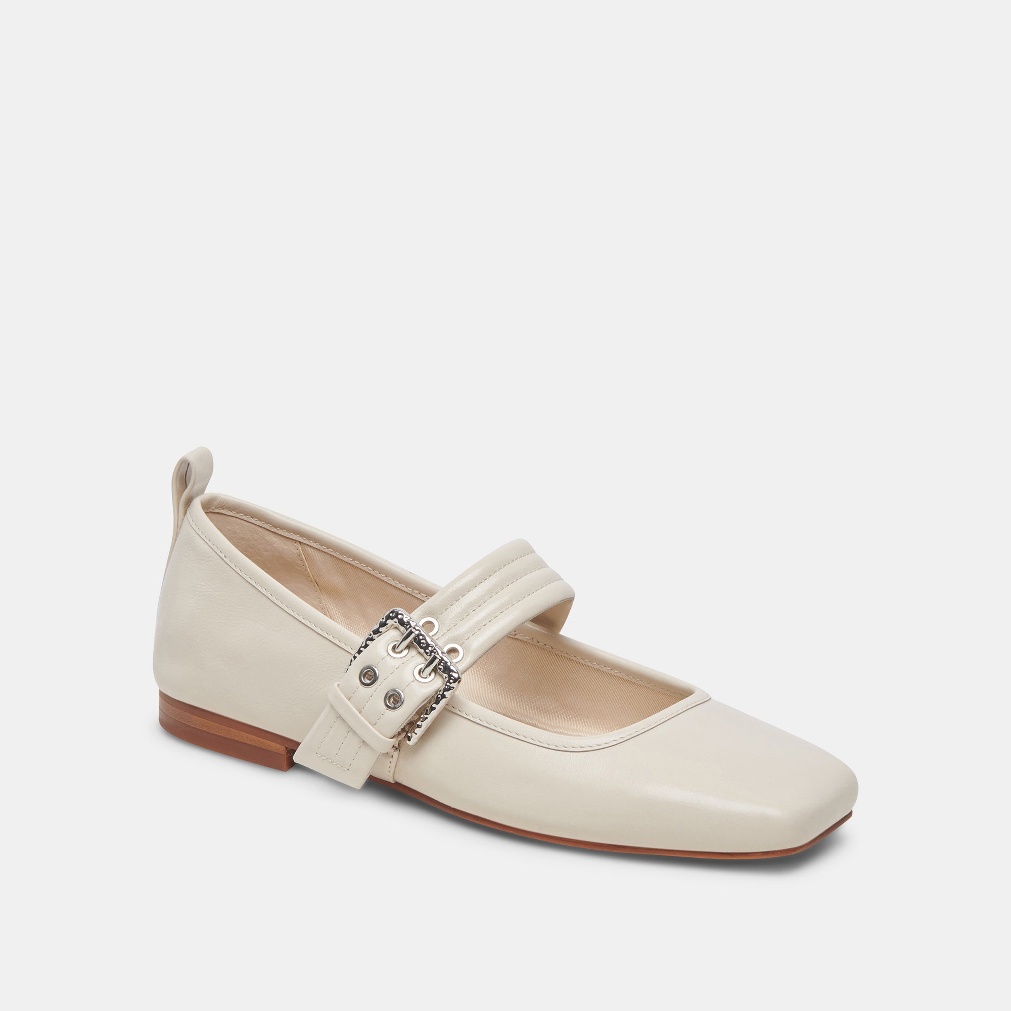 ARORA Ballet Flats Ivory Crinkle Patent - Dolce Vita