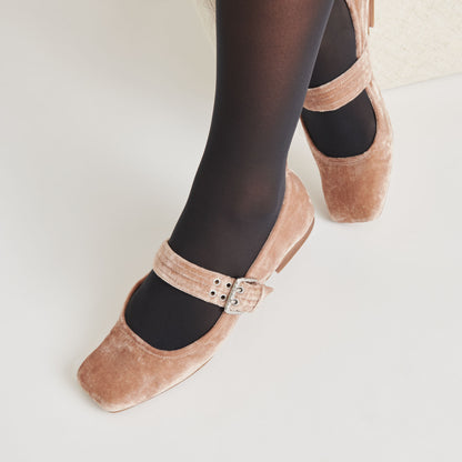 ARORA BALLET FLATS ROSE VELVET