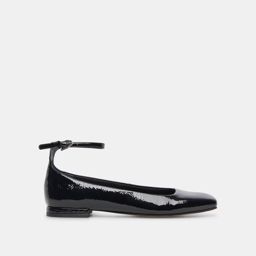 ASHYA BALLET FLATS MIDNIGHT CRINKLE PATENT