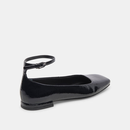 ASHYA BALLET FLATS MIDNIGHT CRINKLE PATENT