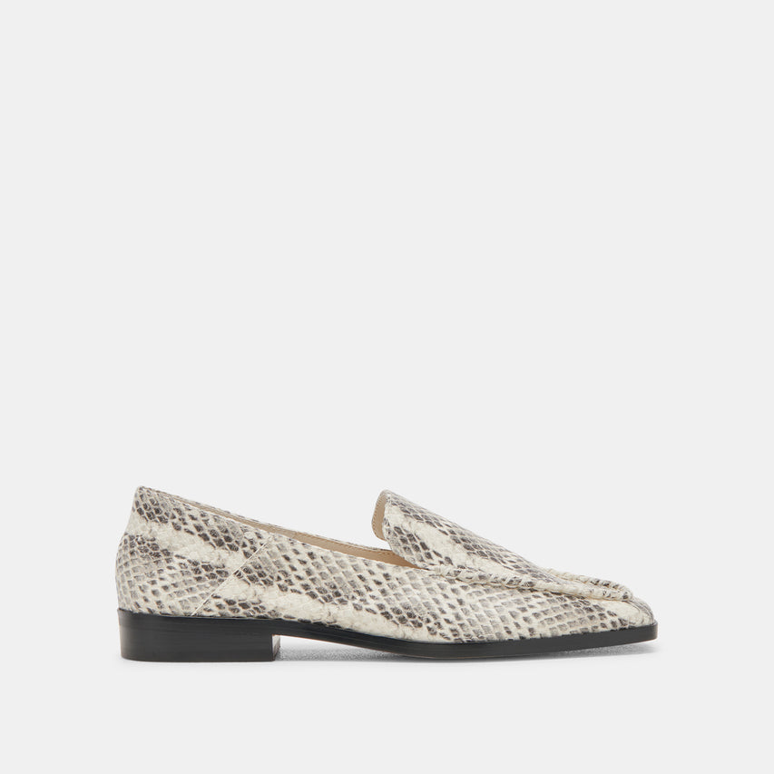 BENY FLATS GREY WHITE SNAKE EMBOSSED