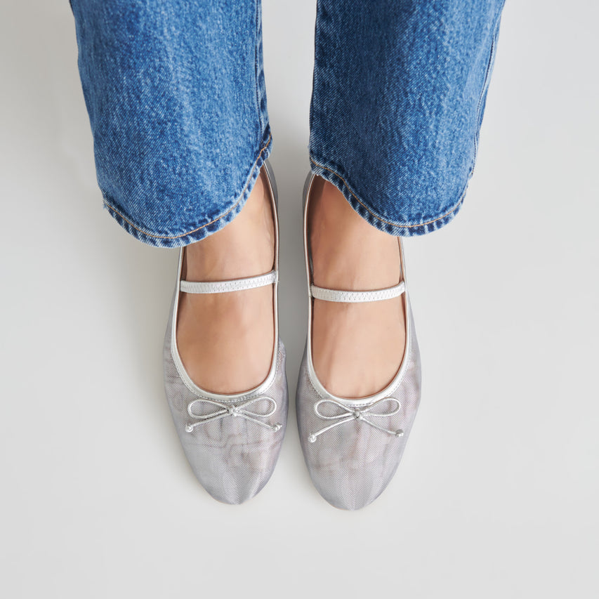 CADEL BALLET FLATS SILVER MESH