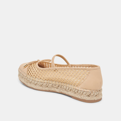 CAMBRE BALLET FLATS LT NATURAL WOVEN MESH