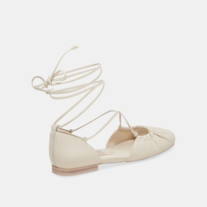 CANCUN BALLET FLATS IVORY LEATHER