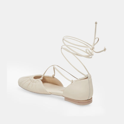 CANCUN BALLET FLATS IVORY LEATHER