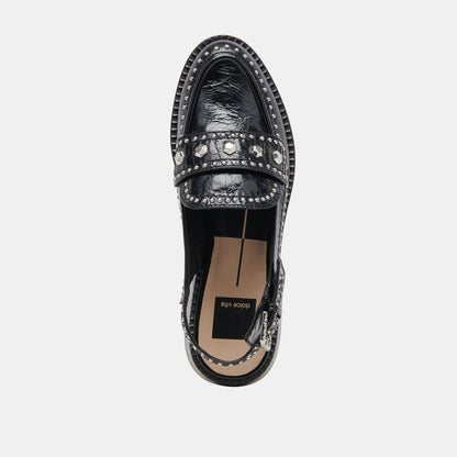 HARDI STUD LOAFERS MIDNIGHT CRINKLE PATENT