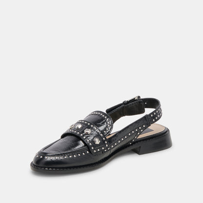 HARDI STUD LOAFERS MIDNIGHT CRINKLE PATENT