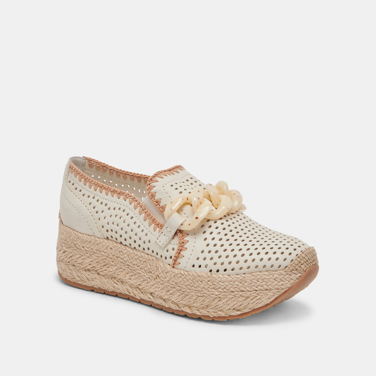 JHENEE ESPADRILLE SNEAKERS IVORY PERFORATED NUBUCK – Dolce Vita