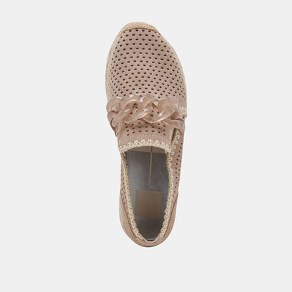 JHENEE ESPADRILLE SNEAKERS TAUPE PERFORATED SUEDE