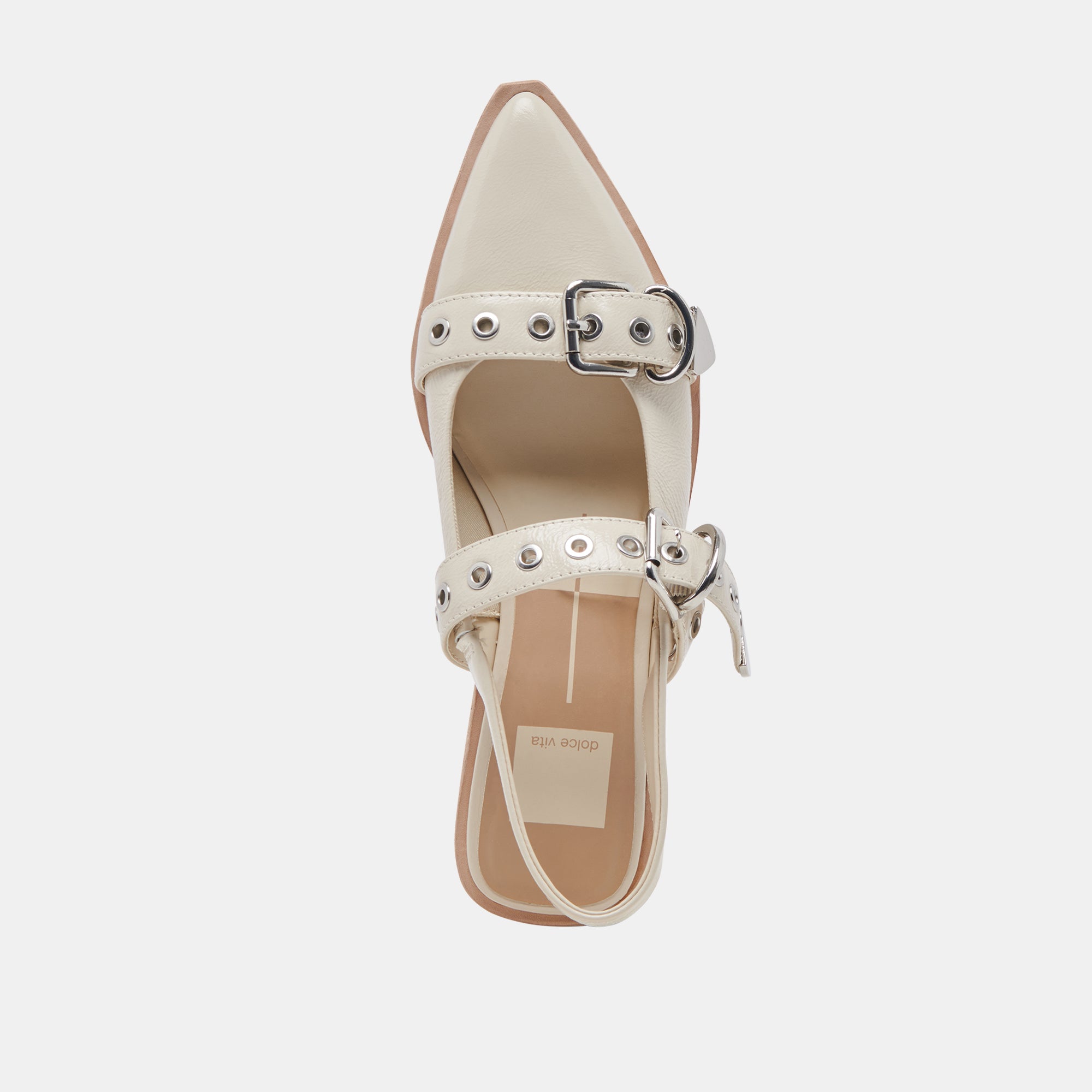 LABELL FLATS IVORY CRINKLE PATENT – Dolce Vita