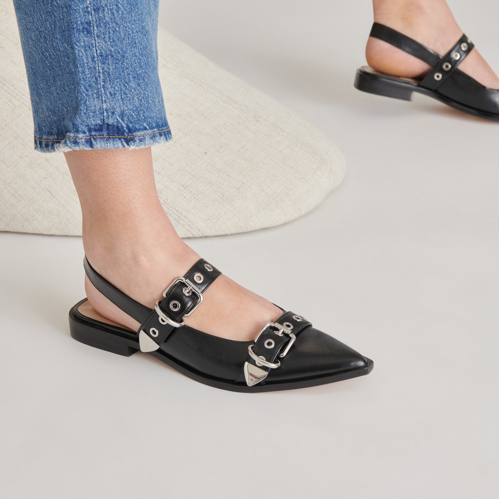 LABELL FLATS MIDNIGHT CRINKLE PATENT – Dolce Vita