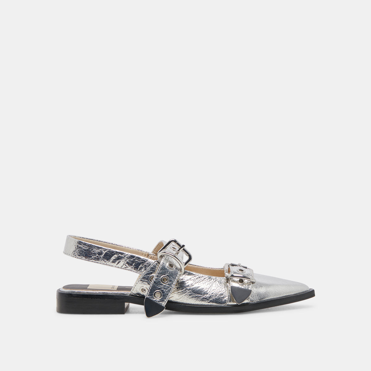 LABELL FLATS SILVER DISTRESSED LEATHER – Dolce Vita