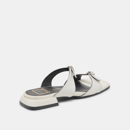 LAVERN SANDALS OFF WHITE CRINKLE PATENT