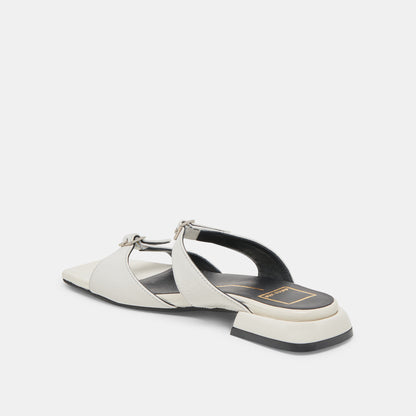 LAVERN SANDALS OFF WHITE CRINKLE PATENT