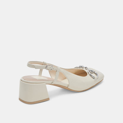 MELLI HEELS IVORY CRINKLE PATENT