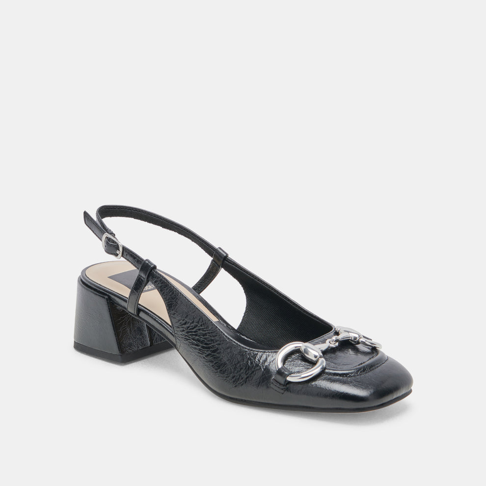 MELLI HEELS MIDNIGHT CRINKLE PATENT – Dolce Vita