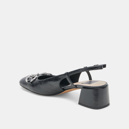 MELLI HEELS MIDNIGHT CRINKLE PATENT