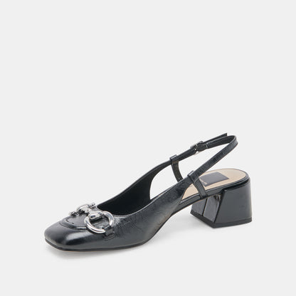 MELLI HEELS MIDNIGHT CRINKLE PATENT