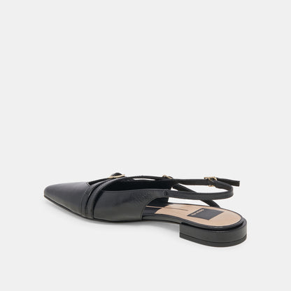 PAMLA WIDE FLATS BLACK CRINKLE PATENT