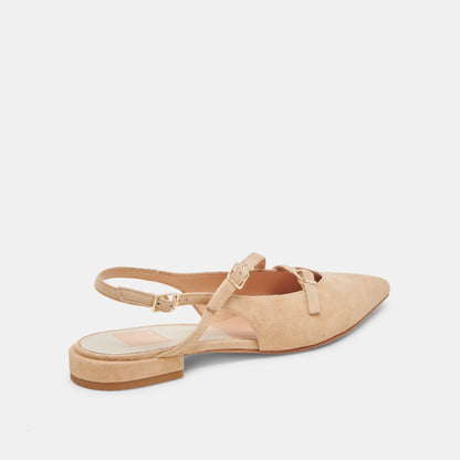 PAMLA FLATS TAN SUEDE