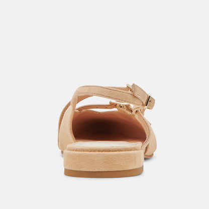 PAMLA FLATS TAN SUEDE