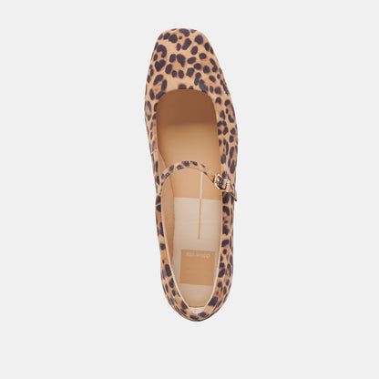 REYES BALLET FLATS DK LEOPARD SUEDE