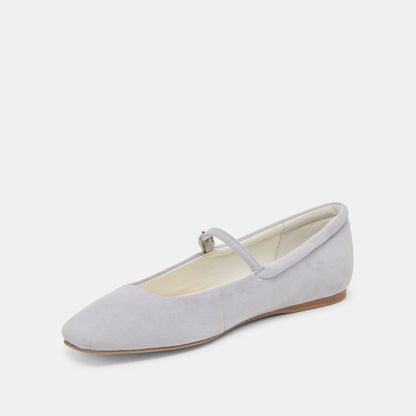 REYES BALLET FLATS DUSTY BLUE SUEDE