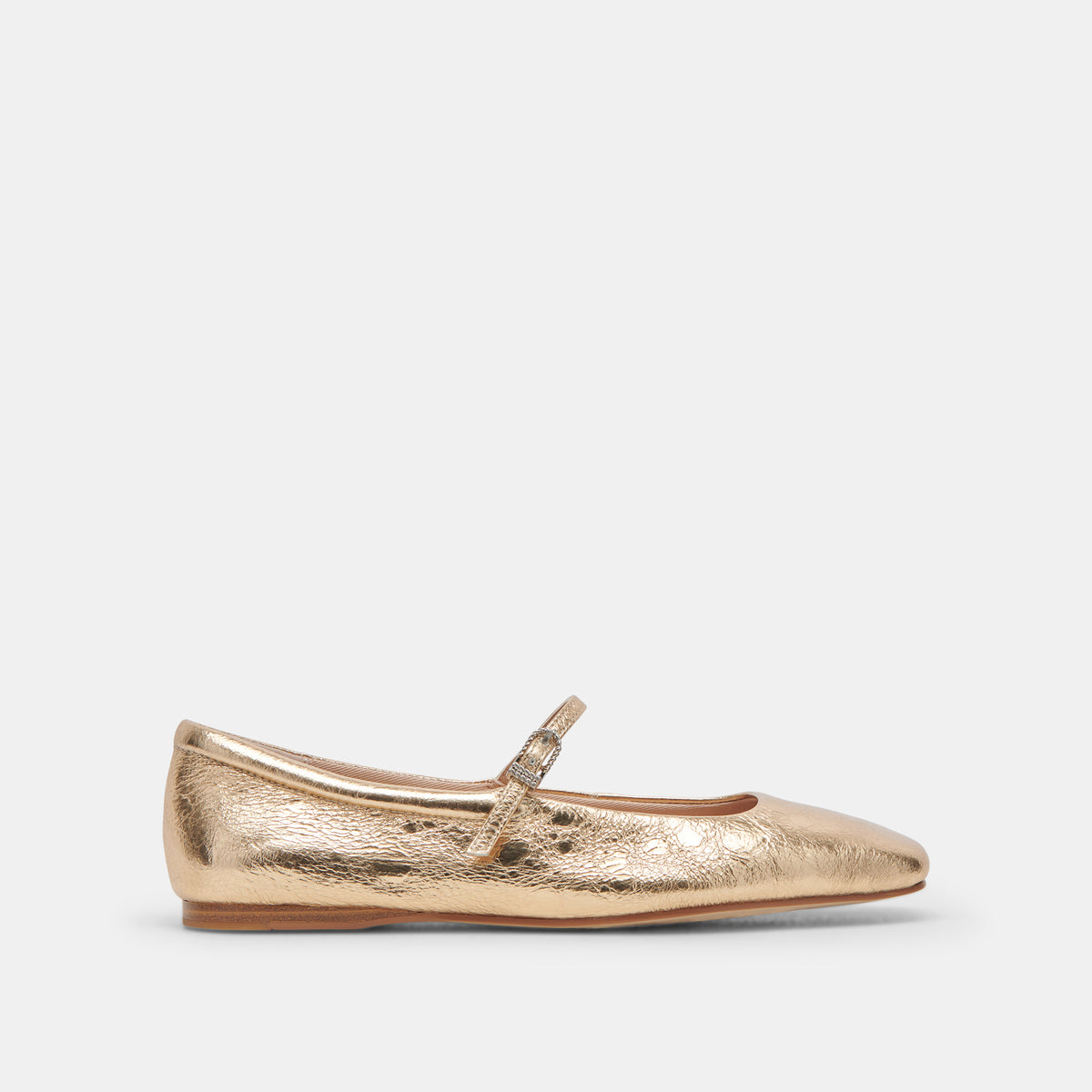Reyes Ballet Flats Gold Distressed Leather | Gold Leather Ballet Flats ...