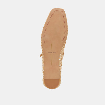 REYES BALLET FLATS LT NATURAL WOVEN RAFFIA