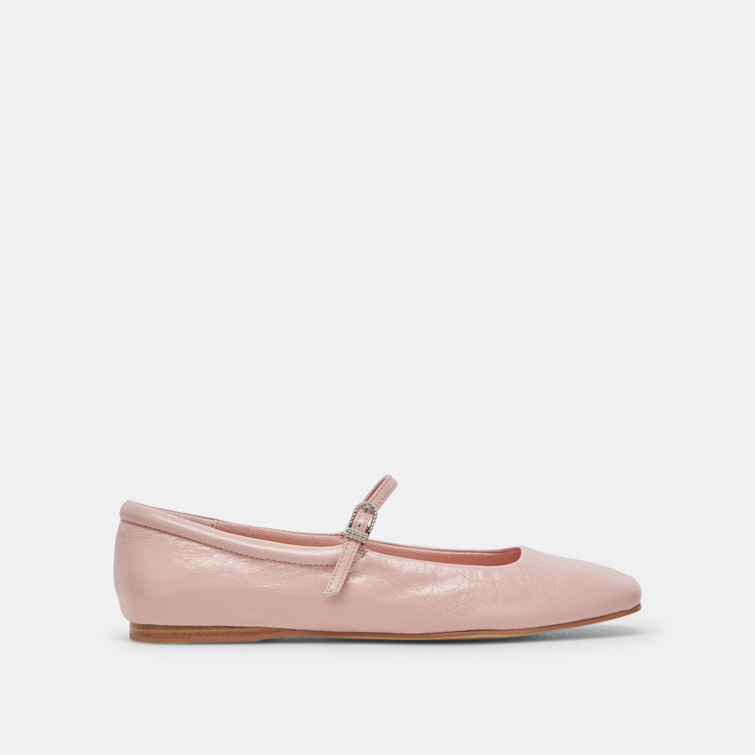 REYES BALLET FLATS PINK CRINKLE PATENT