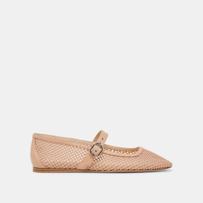 RODNI MESH BALLET FLATS LIGHT TAN WOVEN MESH