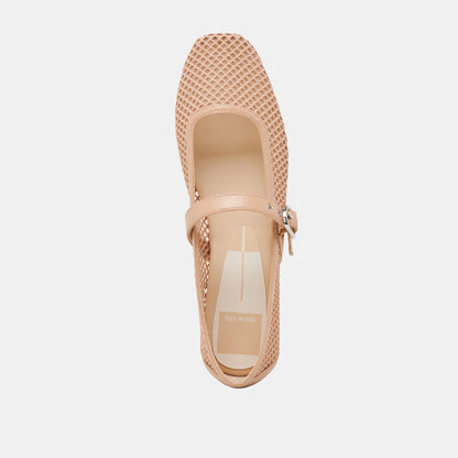 RODNI MESH BALLET FLATS LIGHT TAN WOVEN MESH