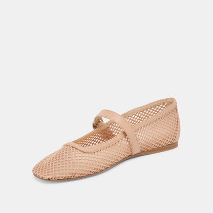 RODNI MESH BALLET FLATS LIGHT TAN WOVEN MESH