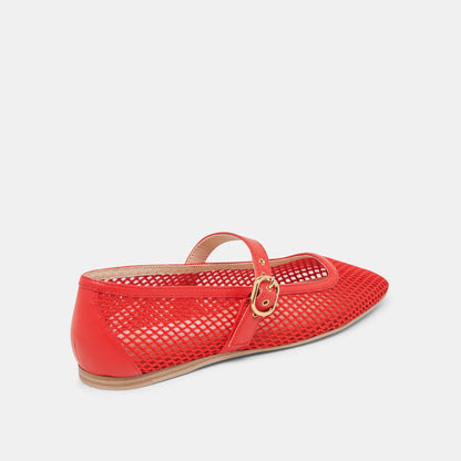 RODNI MESH BALLET FLATS CHILI WOVEN MESH