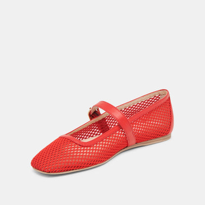 RODNI MESH BALLET FLATS CHILI WOVEN MESH