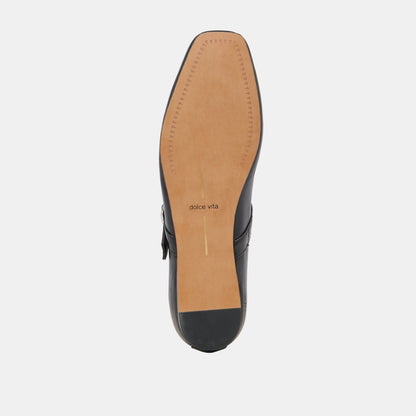 RODNI BALLET FLATS BLACK LEATHER