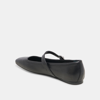 RODNI BALLET FLATS BLACK LEATHER