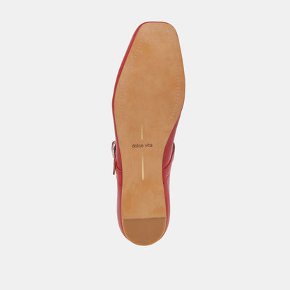 RODNI BALLET FLATS RED LEATHER