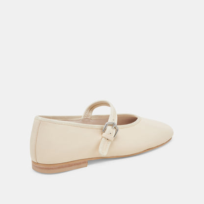 ROSLYN BALLET FLATS CREME LEATHER