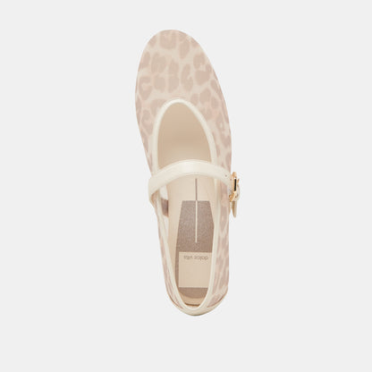 ROSLYN BALLET FLATS WHITE LEOPARD MESH