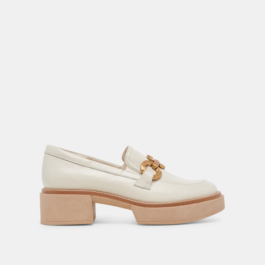 SHEENA LOAFERS IVORY CRINKLE PATENT