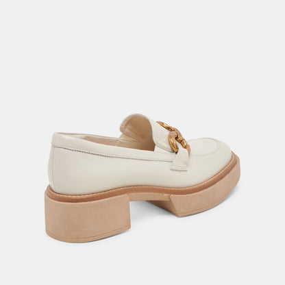 SHEENA LOAFERS IVORY CRINKLE PATENT