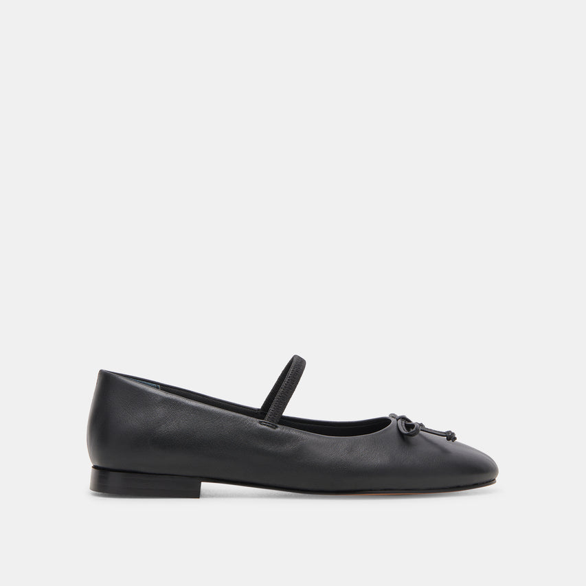 CARIN BALLET FLATS BLACK LEATHER