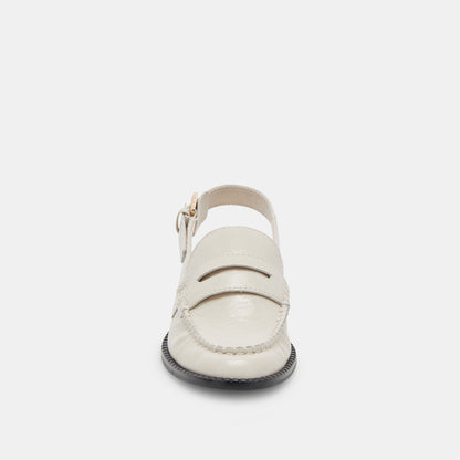 HARDI LOAFERS IVORY CRINKLE PATENT