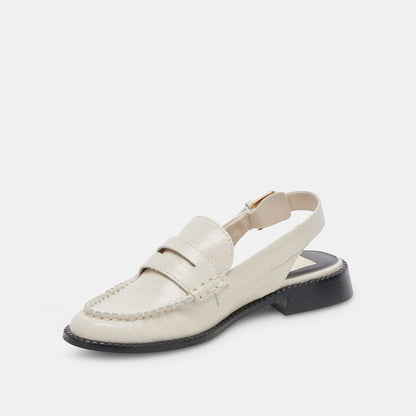 HARDI LOAFERS IVORY CRINKLE PATENT