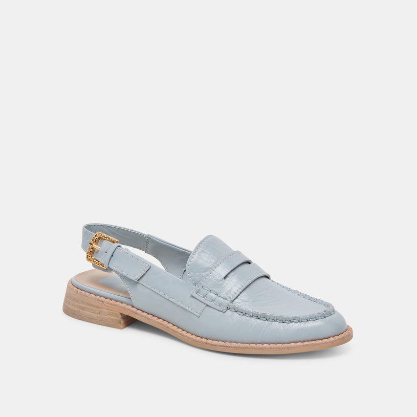 HARDI LOAFERS SKY BLUE CRINKLE PATENT