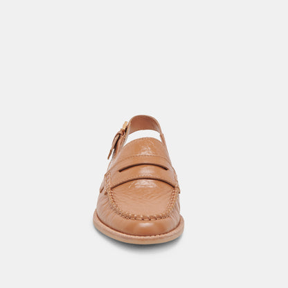 HARDI LOAFERS TAN CRINKLE PATENT